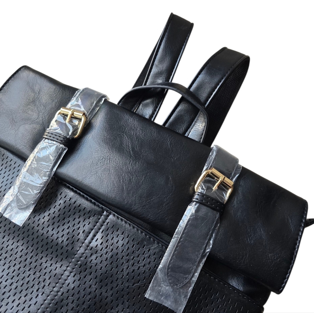 Virago Collection Vegan Leather Parker Fold-Over Backpack - Picture 5 of 10